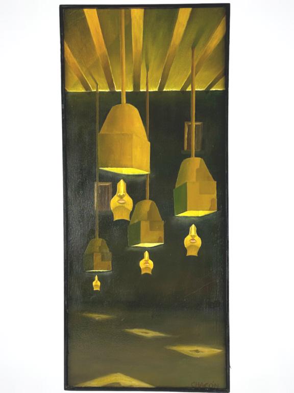 Armando Chacon "Secret Personalities" Oil/Canvas. ATLANTA CONTEMPORARY ARTIST.. Signed "Chacon" (1 of 4)