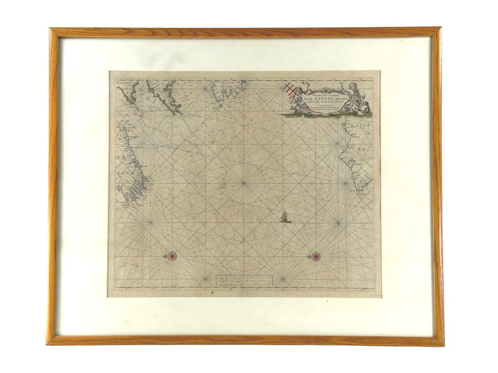 Scarce sea chart of the area from Galicia to the southern part of the English Channel and Ireland, (1 of 4)