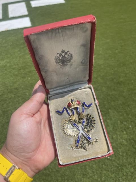 A Large Russian Gold and Enamel Eagle Pendant Tested Holds14k Gold. In Box Approximately 3 1/5 X 2 (1 of 9)