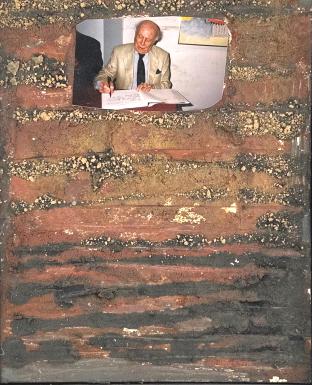 Enrico Donati (IAmerican/Italian 1909-2008). Self portrait. Mixed media on canvas. (13 3/4 x 10 5/8 (1 of 4)