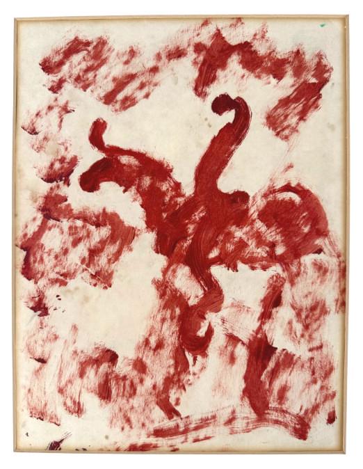 Purvis Young (1943-2010) Mixed Media on Paper: Purvis Young (1943-2010) Mixed Media on Paper.Approx: 14.5" x 11.5" total, 10.8" x 8" sight.EF/B15/SH:9A