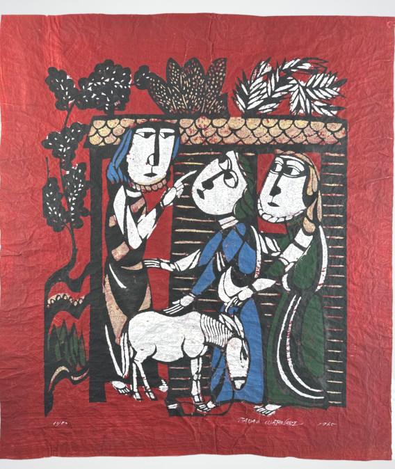 SADAO WATANABE Japan, 1913-1996. "Borrowing a Donkey" Signed Sadio Watanbe, dated 1965, numbered (1 of 4)