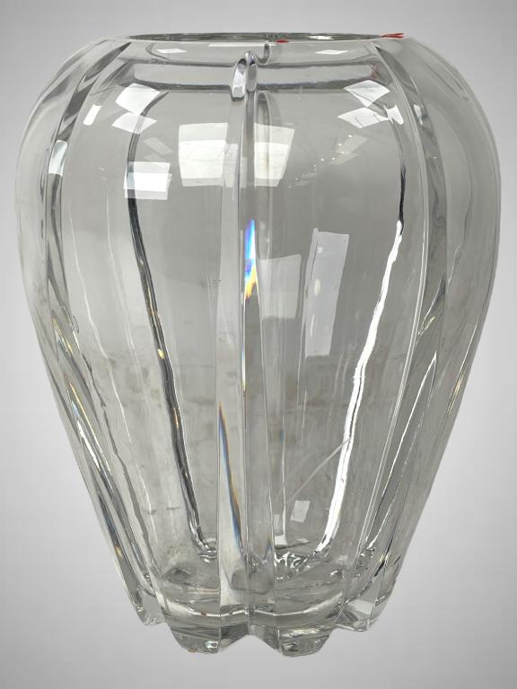 Large Heavy Crystal Glass Vase 8.5"h (1 of 2)