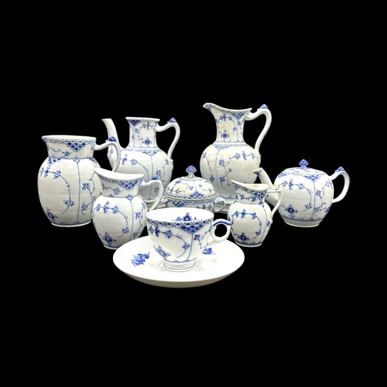 11Pcs Vintage Royal Copenhagen Blue Fluted Lace (1 of 6)