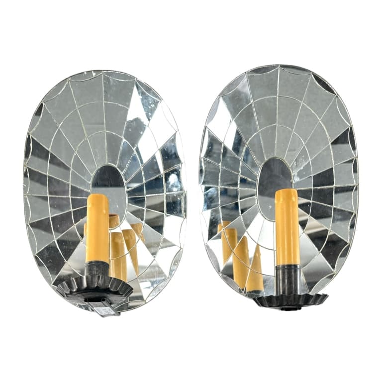 Pair of Mirrored Wall Sconces (1 of 3)