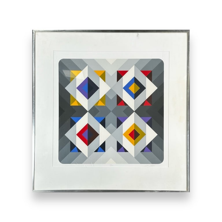 Marko Spalatin (AMERICAN / NEW YORK, Born 1945) hand signed Limited Edition serigraph depicting a: Marko Spalatin (AMERICAN / NEW YORK, Born 1945) hand signed Limited Edition serigraph depicting a geometric design titled "Quantum VI". Pencil signed to lower right and titled to lower left. Numbered