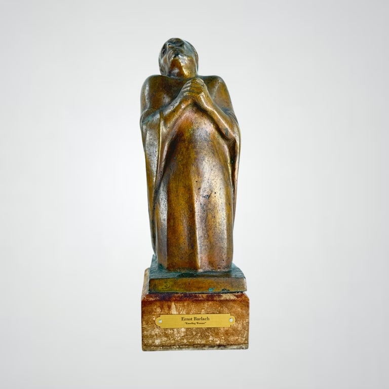 Ernst Barlach (German, 1870-1938) bronze Maquette for a larger sculpture of a beseeching woman. (1 of 4)