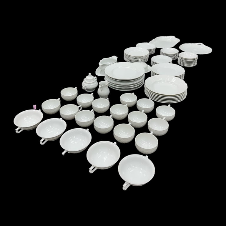 A 91 piece partial China set by Rosenthal Germany in the "Sanssouci White" pattern having an (1 of 6)