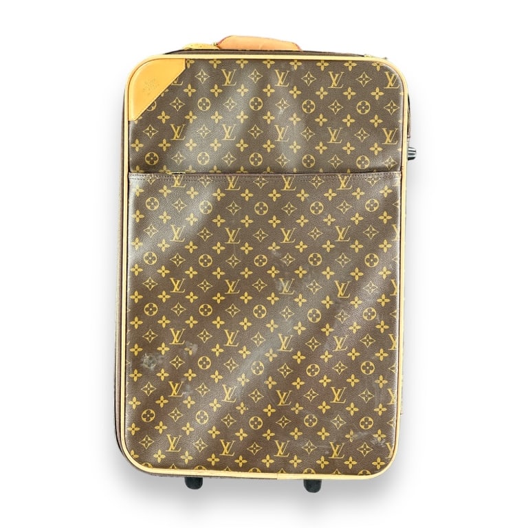 Louis Vuitton Classic Monogram Jacquard softside rolling suitcase. Has red push button extending (1 of 6)