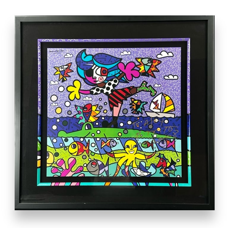 Romero Britto (BRAZILIAN / UNITED STATES / FLORIDA, Born 1963) cubist pop-art print titled "Tina The (1 of 6)