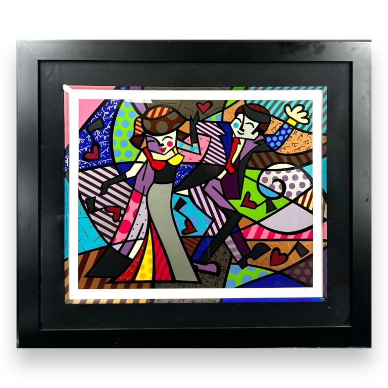 Romero Britto (BRAZILIAN / UNITED STATES / FLORIDA, Born 1963) silkscreen in color titled "Night (1 of 7)