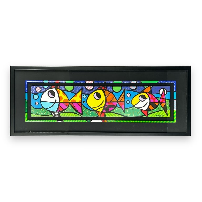 Romero Britto (BRAZILIAN / UNITED STATES / FLORIDA, Born 1963) cubist pop-art mixed media silkscreen (1 of 5)