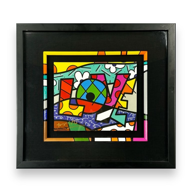 Romero Britto (BRAZILIAN / UNITED STATES / FLORIDA, Born 1963) cubist pop-art mixed media silkscreen (1 of 5)