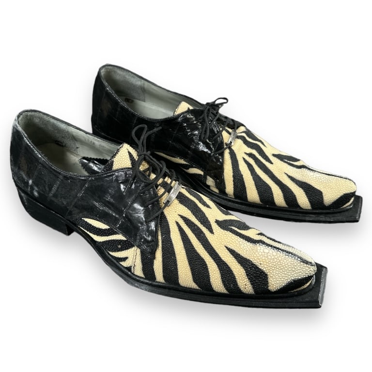 Men's Belvedere Genuine Stringray Dress Shoes. Sz: 10 1/2. Vero Cuoio. EF/B13: Men's Belvedere Genuine Stringray Dress Shoes. Sz: 10 1/2. Vero Cuoio. EF/B13