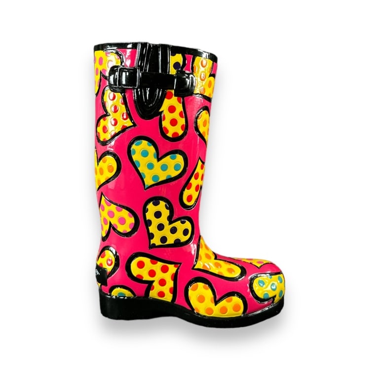 A lot of three Romero Mini Britto Shoe Collection "Rain Boot" figurines. Includes original fitted (1 of 4)