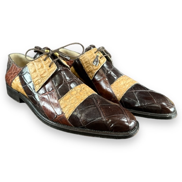 A pair of men's Fennix Italy reptile leather shoes. Size 10 1/2. Good used condition. JD/B:13 (1 of 4)