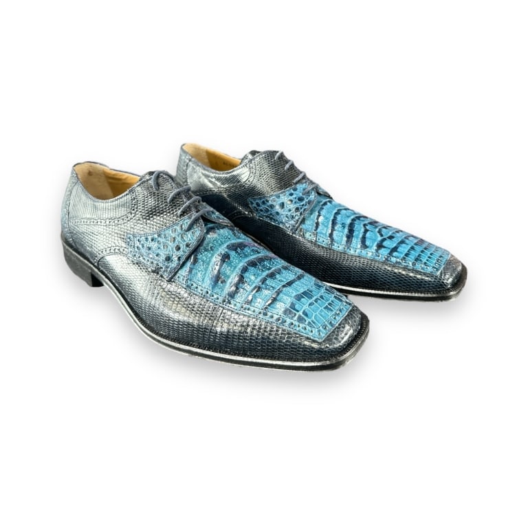 A pair of men's David Eden Blue lizard & crocodile leather shoes. Size 10 1/2. Almost appear unused. (1 of 4)