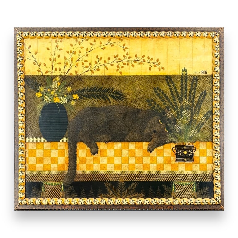 Richard Carlton Wynn (AMERICAN / MICHIGAN, 1928 - 2020) oil painting on board depicting a cat with (1 of 5)