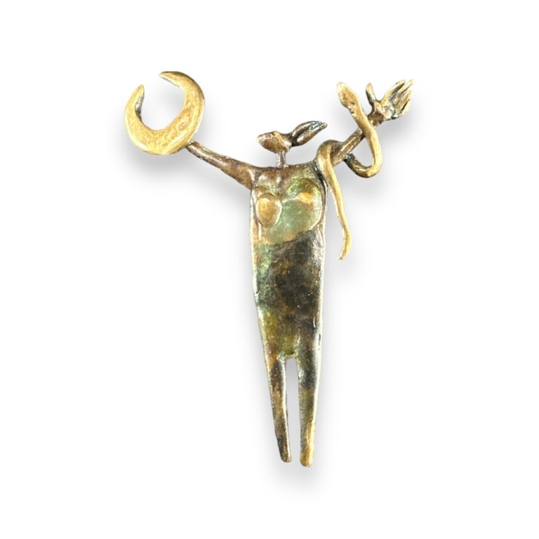 Attributed to Bill Worrell (AMERICAN / TEXAS, 1936 - 2021) a vintage bronze brooch pin depicting a (1 of 4)