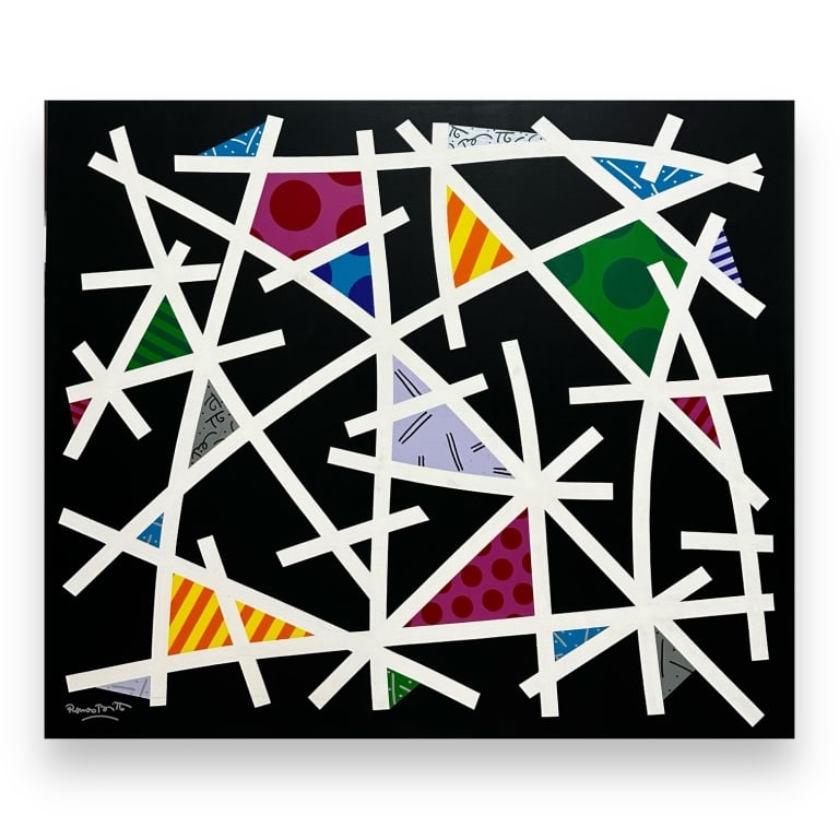 Romero Britto (BRAZILIAN / UNITED STATES / FLORIDA, Born 1963) huge original acrylic work on canvas (1 of 8)
