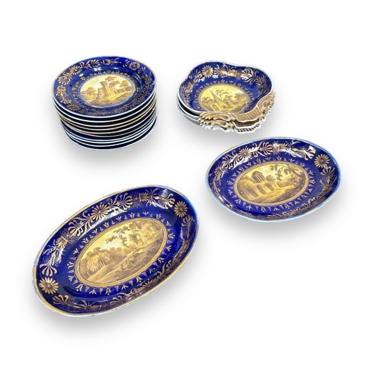 A set of 15 antique 18th/19th century hand painted Continental? or possibly Chinese Export? (1 of 5)