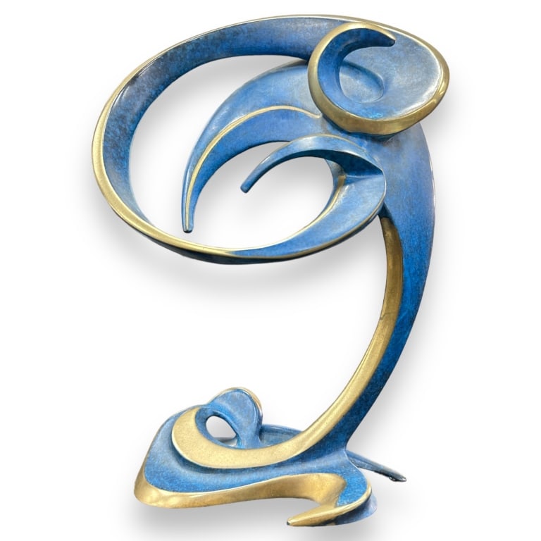 Bob (Robert) M. Bennett (AMERICAN / CALIFORNIA, 1928 - 2003) bronze sculpture having an abstract (1 of 4)