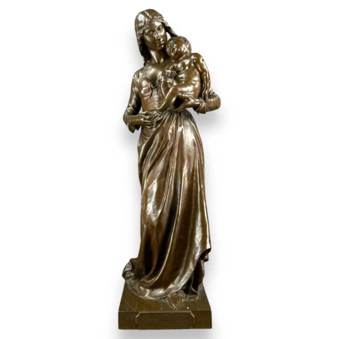 Jean Gautherin (FRANCE 1840-1890) Bronze Sculpture: Jean Gautherin (FRENCH, 1840 - 1890) Barbedienne bronze sculpture depicting "Cotilde de Surville". Signed to side, titled to front and side. Dated 1877, marked Barbedienne and holds Reduction Mecaniqu