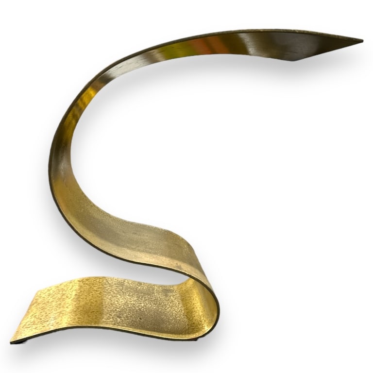 Lila Pell Katzen (AMERICAN / NEW YORK, 1932 - 1998) heavy gilt brass maquette sculpture. Dremel (1 of 4)