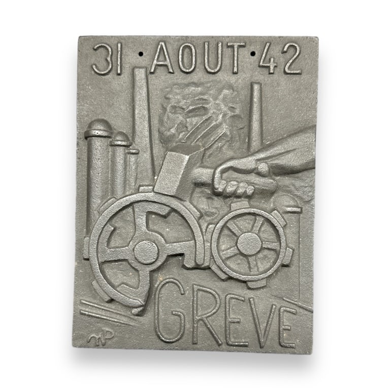 A Vintage German Solid Iron Wall Plaque By F.a.m. Mersch, Luxembourg