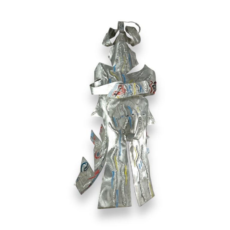 Lila Pell Katzen (AMERICAN / NEW YORK, 1932 - 1998) white metal abstract modernist sculpture that (1 of 4)