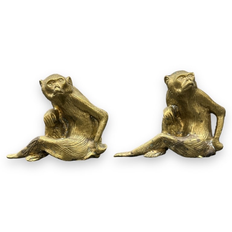 Pair of Antique Vintage Maitland Smith Monkeys. Designed and hand made in Thailand by Maitland (1 of 3)