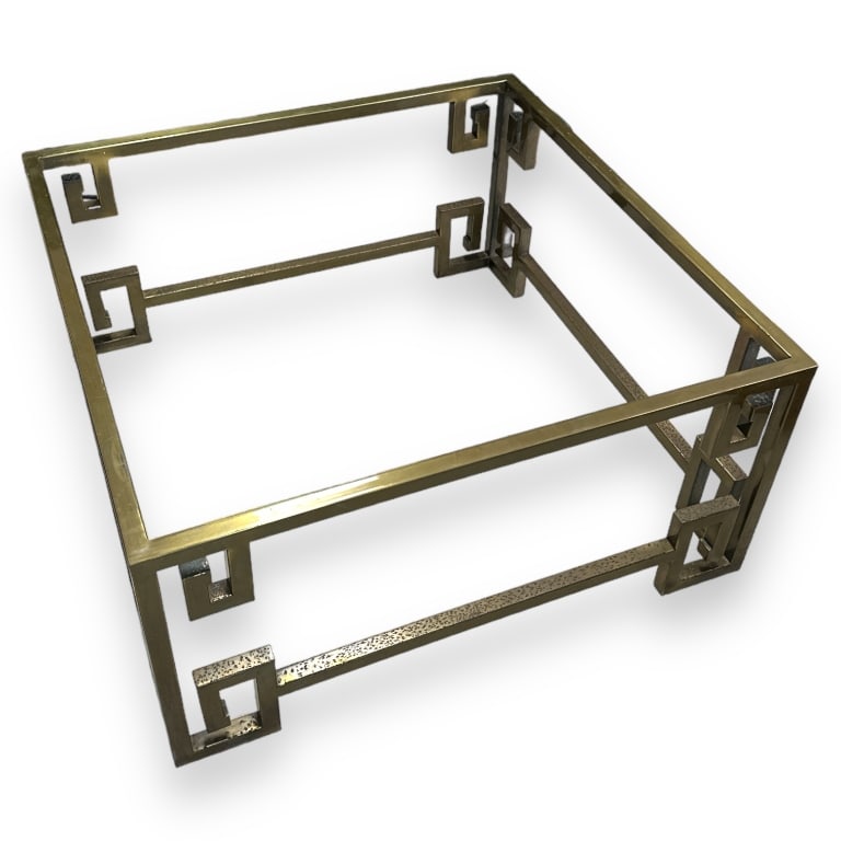 Vintage Modernist Mastercraft brass metal cocktail table base having a Greek Key Meander design. (1 of 2)