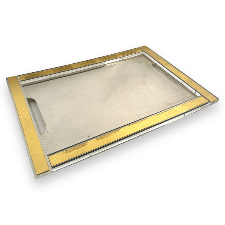 A vintage Noel B. C. Italy L. Bonan Designer modernist, probably 1970's, handled serving platter (1 of 3)