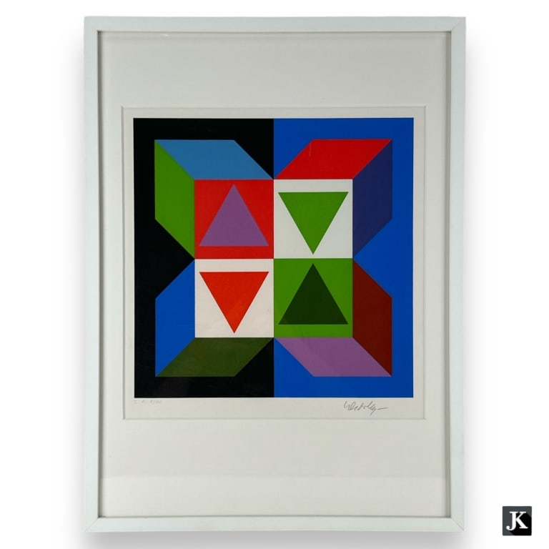 Victor Vasarely (HUNGARIAN / FRANCE, 1906 - 1997) artist proof geometric color lithograph on paper (1 of 6)