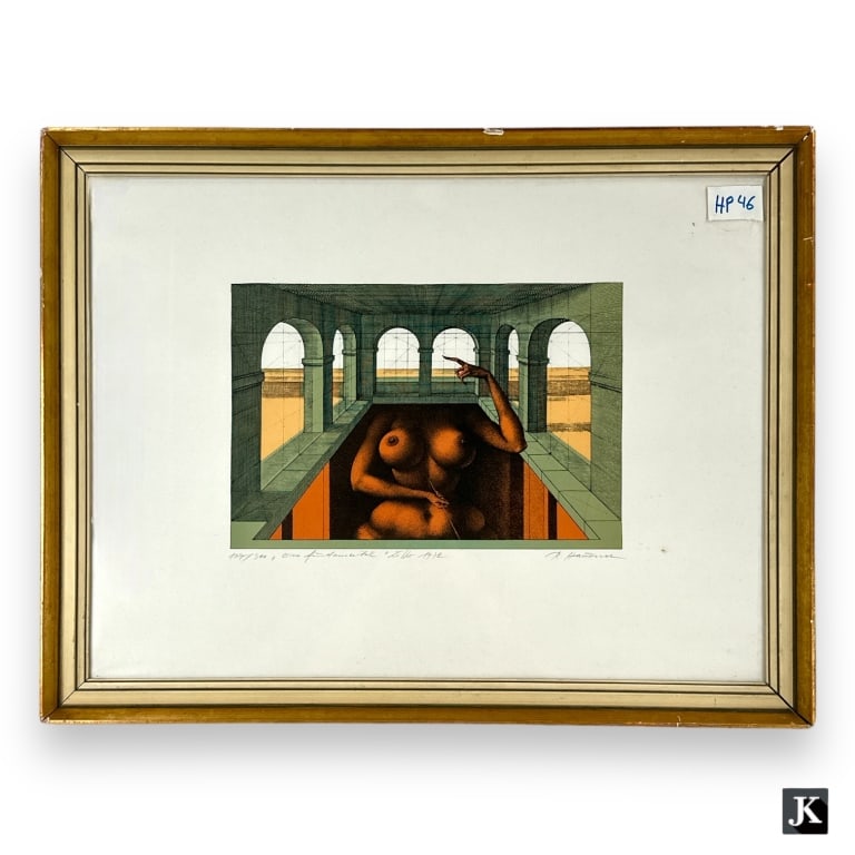 Rudolf Hausner (AUSTRIAN, 1914 - 1995) color lithograph having fantastic realist design titled "Eva (1 of 6)