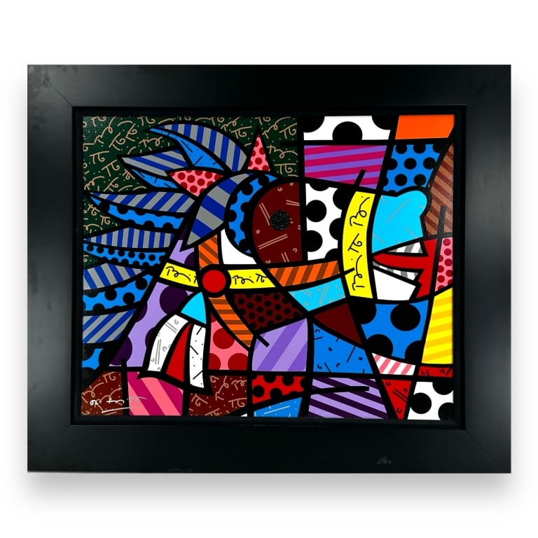 Romero Britto (Brazilian, b.1963) Cavallo 2005. Mixed media giclee. 24" x 30" art, 32" x 37.5" (1 of 5)