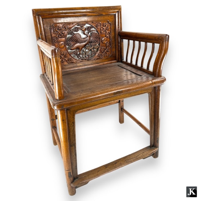 Chinese Huang Hua Li Wooden Crane Arm Chair (1 of 5)