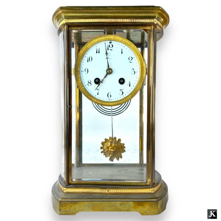 Antique 19th Century Samuel Marti Gilt Metal Case Mantel Clock