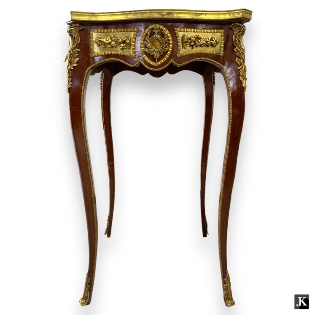 Vintage French Empire Style Marquetry Side Table (1 of 4)