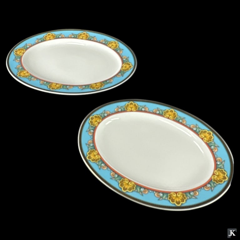 Versace Italy for Rosenthal Germany, a set of 2 graduating oval serving platters in the prized and (1 of 4)