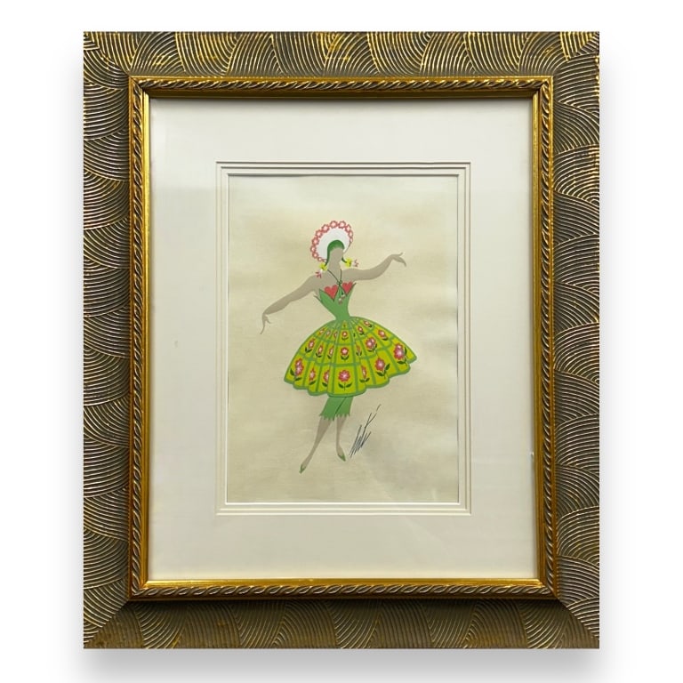 Romain de Tirtoff 'Erte' (Russian / French, 1892-1990) Gouache on paper. Numbered 17-014 on back and (1 of 5)