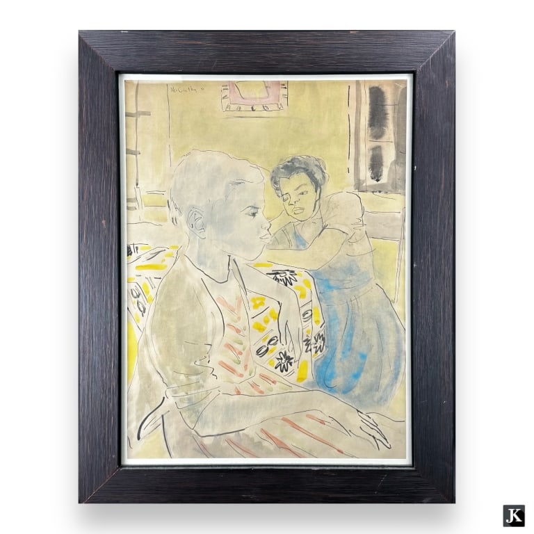 Francis McCarthy (AMERICAN / PENNSYLVANIA, 1923 - 2005) mixed media watercolor and marker on paper (1 of 4)