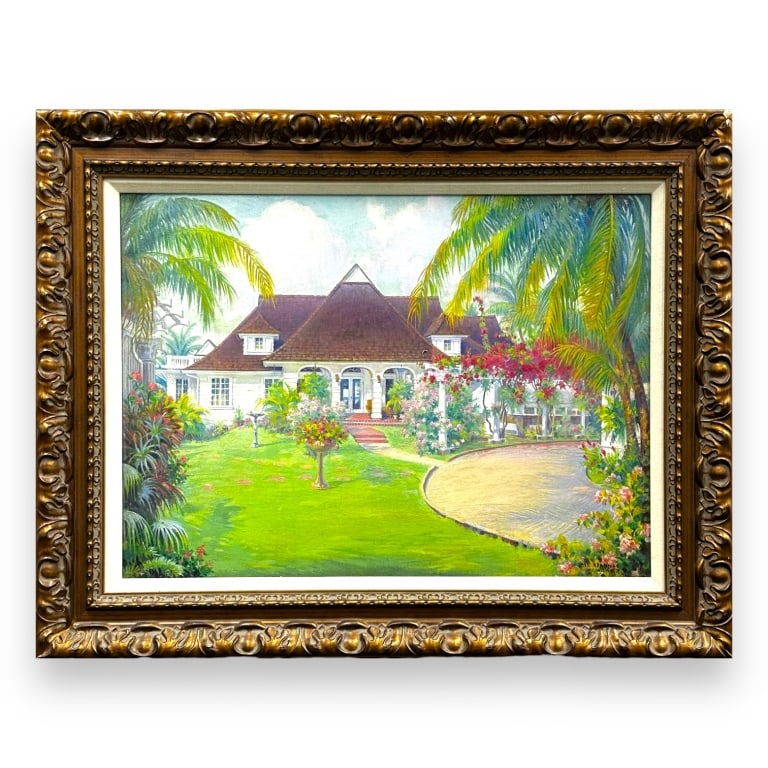 CARL BRANDIEN (AMERICAN, 1886-1965) oil on board Mr. Freds Hummels Home. MEasures 17 3/4 inches high (1 of 5)