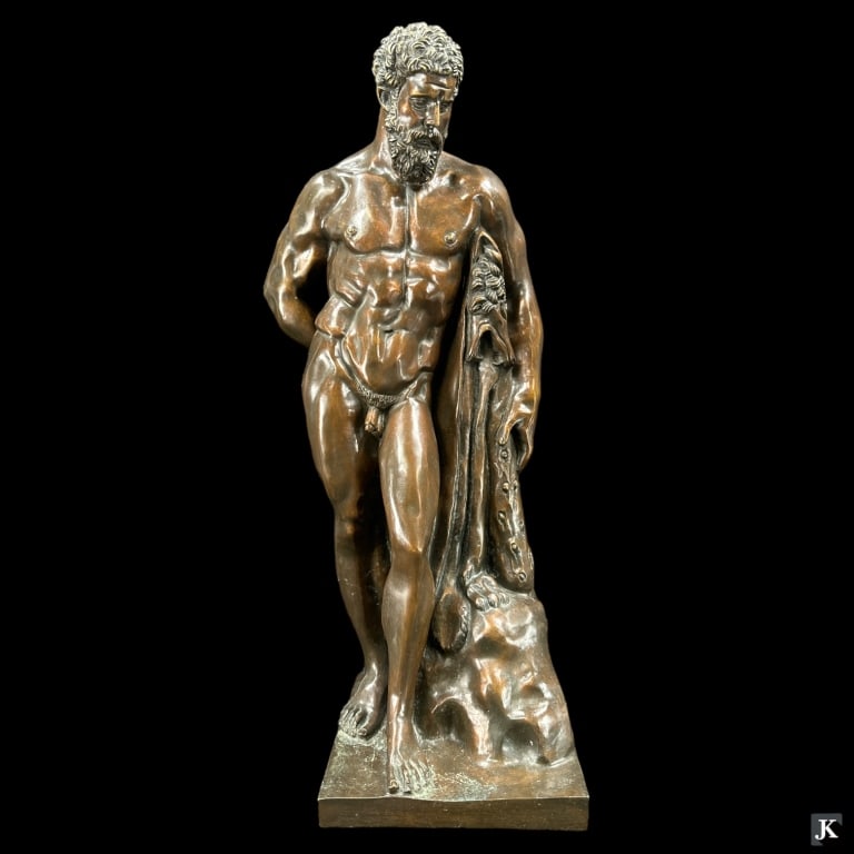 Large Bronze Sculpture Depicting Farnese Hercules (1 of 4)