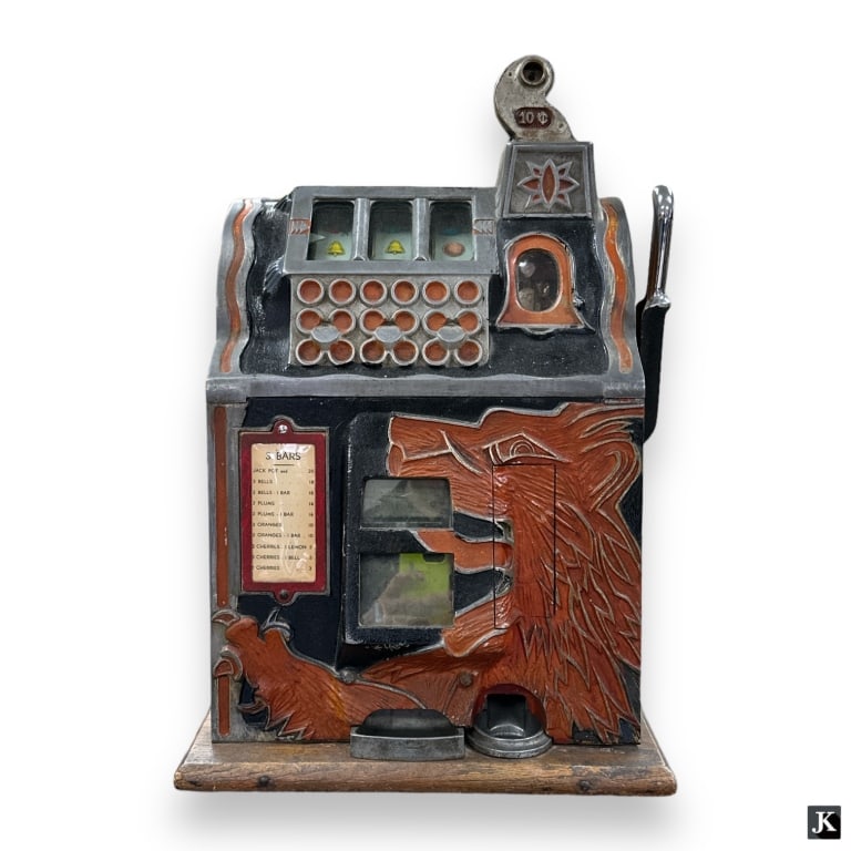 Antique Huber 10 Cent Coin/Slot Machine (1 of 5)