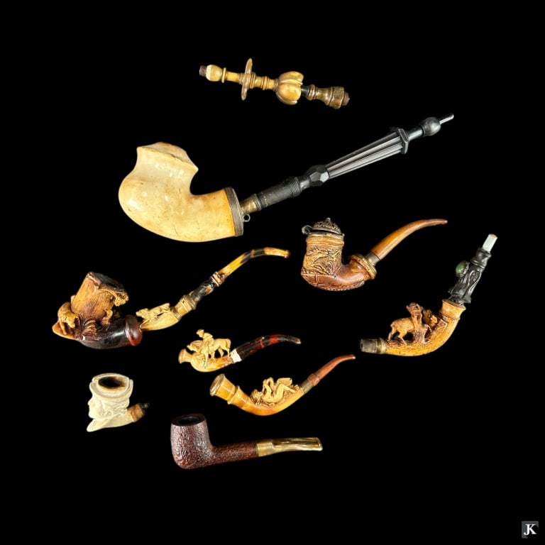 10 Vintage And Antique Meershcaum & Wood Pipes (1 of 4)