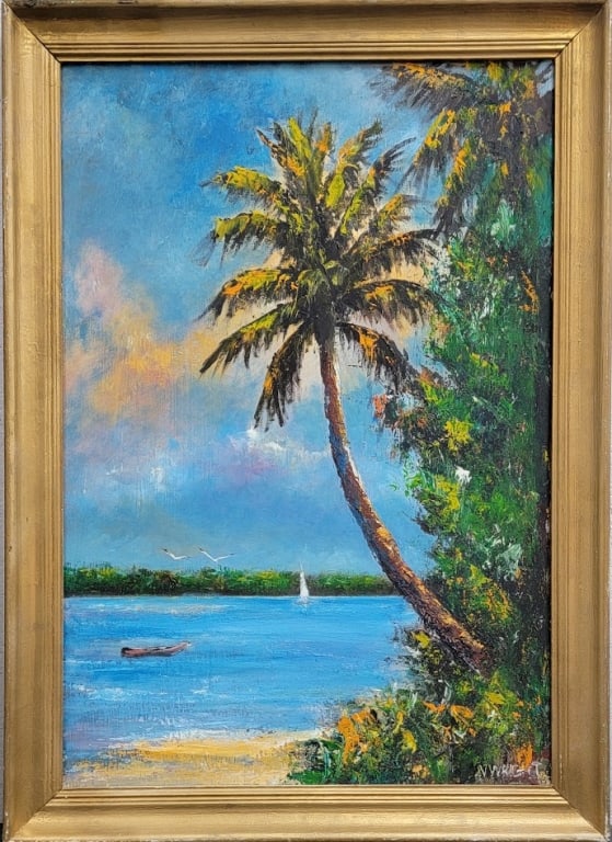 Norman Wright Florida Artist Palm Tree on the Shor (1 of 4)