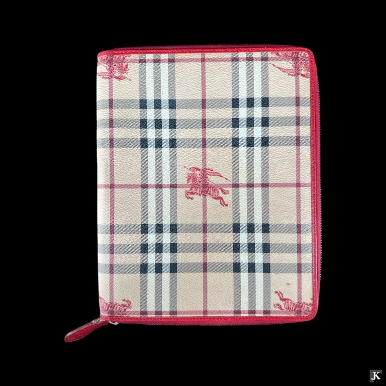 Burberry Brown Plaid Leather iPad Zippered Case (1 of 3)