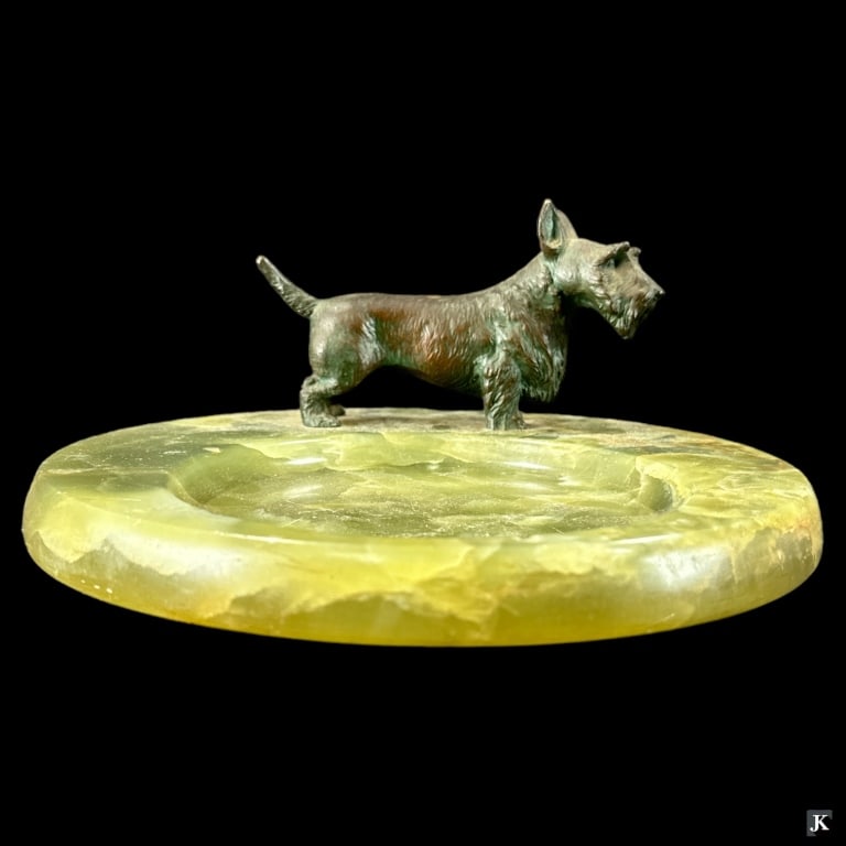 Antique Austrian Bronze & Onyx Large Ashtray (1 of 3)