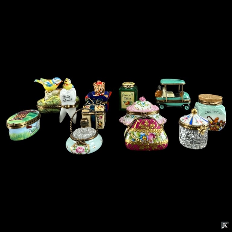Lot Of 12 Limoges France Figural Trinket Boxes (1 of 5)